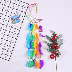 Rainbow Color Moon Feather Tassel Pendant Decorations&nbsp;PW-WG92679-01
