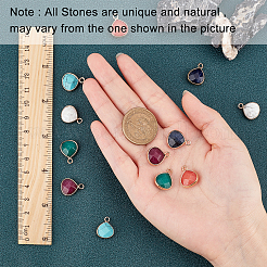 12Pcs 6 Colors Natural White Jade Gemstone Pendants&nbsp;G-SC0002-08A