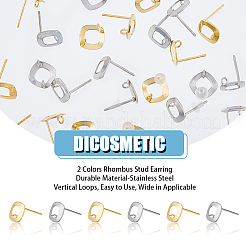 80Pcs 2 Colors 201 Stainless Steel Stud Earring Findings&nbsp;STAS-DC0011-33