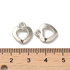 CCBプラスチックチャーム  ハートチャーム  プラチナ  14x12x2.5mm  穴：2mm&nbsp;CCB-P012-04P