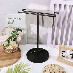 鉄製タオルホルダースタンド  バスルームカウンター用S字型タオルラック  ブラック  180x265x348mm&nbsp;AJEW-WH0609-936