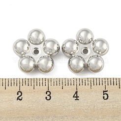 CCBプラスチックビーズ  花  プラチナ  16.5x17x6mm  穴：1.8mm&nbsp;CCB-P013-14A-P