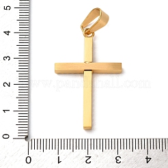 304ステンレスペンダント  クロスチャーム  PVD真空メッキ  長持ちメッキ  ゴールドカラー  38x23x3mm  穴：8x5mm&nbsp;STAS-F323-13G