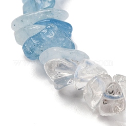 天然水晶とアクアマリンのビーズ連売り  チップ  4~17x4~10x1~8mm  穴：0.8~1mm  約15.35~16.14インチ（39~41cm）&nbsp;G-L610-A05-01