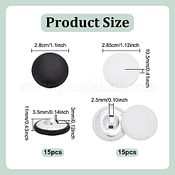 30Pcs 2 Colors 1-Hole PU Leather Shank Buttons&nbsp;BUTT-NB0001-91