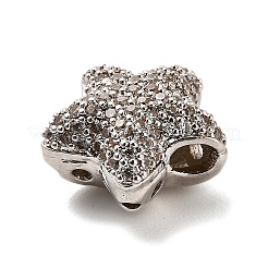 Brass Micro Pave Cubic Zirconia Bead&nbsp;KK-L229-034P