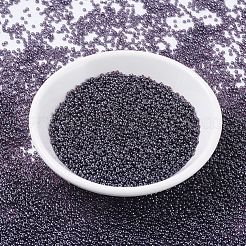 MIYUKIラウンドロカイユビーズ  日本製シードビーズ  11/0  （rr170)透明ダークスモーキーアメジスト光沢  2x1.3mm  穴：0.8mm  約50000個/ポンド&nbsp;SEED-G007-RR0170