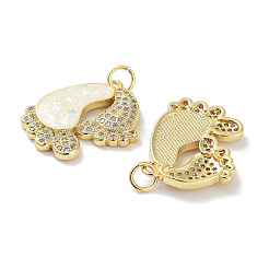 Brass Micro Pave Clear Cubic Zirconia Pendants&nbsp;KK-L213-026G