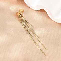 304 Stainless Steel Tassel Cuff Earrings for Women&nbsp;SA-H003-06G