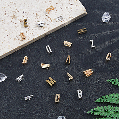 6セット3色の亜鉛合金スライドチャーム  a～zの文字  ミックスカラー  10~10.5x2.5~7.5x4mm  穴：7x2mm  26個/セット  2セット / カラー&nbsp;FIND-DC0007-40