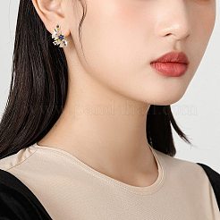 Brass Rhinestone Hoop Earrings&nbsp;FS-WGB95A3-03