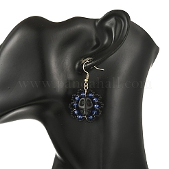Copper Beading Wire with Seed Glass Beads Dangle Earrings&nbsp;EJEW-MZ00807-02