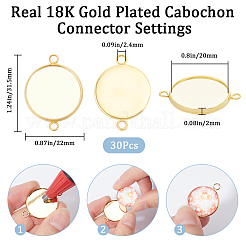 30Pcs 304 Stainless Steel Cabochon Connector Settings&nbsp;STAS-BBC0004-67C-G