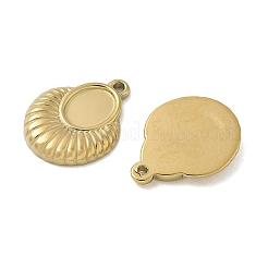 304 Stainless Steel Pendant Cabochon Settings&nbsp;STAS-D127-16G
