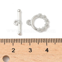 合金マンテル  カドミウムフリー＆鉛フリー  ラックめっき  花と環  プラチナ  リング：14x11.5x2.5mm  穴：1.4mm  バー：5x16.5x2.5mm  穴：1.4mm&nbsp;FIND-B047-05P