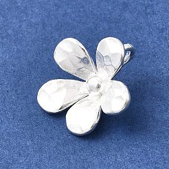 スターリングシルバーの花チャーム925個  銀  14.5x15x5mm  穴：2.5mm&nbsp;STER-A048-03S