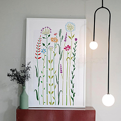 プラスチック製の描画絵画ステンシルテンプレートセット  スクラップブック、キャンバスタイル、床、家具、絵画、学校のプロジェクトにペイント。  ツリー模様の正方形  植物模様  30x30cm  2模様/セット&nbsp;DIY-WH0172-1018