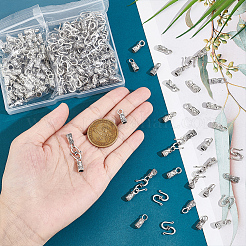 100PCS Tibetan Style Alloy Cord Ends with 100PCS Alloy Hook and S-Hook Clasps&nbsp;TIBE-NB0001-28
