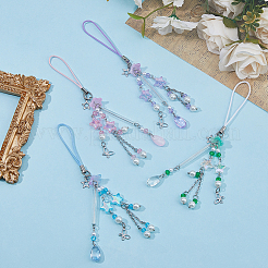 4Pcs Acrylic & Glass Mobile Straps&nbsp;HJEW-HS00026