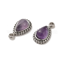 Natural Amethyst Teardrop Charms&nbsp;X-STAS-B074-04P-04