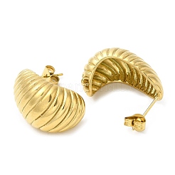 Ion Plating(IP) 304 Stainless Steel Croissant Stud Earrings&nbsp;EJEW-B026-17G