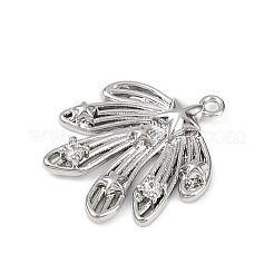 Brass Pave Clear Cubic Zirconia Pendants&nbsp;KK-L238-30P