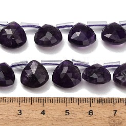 天然石アメジストビーズ連売り  多面カットティアドロップ  プラスチックチューブビーズ付き  12x12~12.5x5.5~6mm  穴：1mm  約28個/連  15.75インチ（40cm）&nbsp;G-C292-A05-01