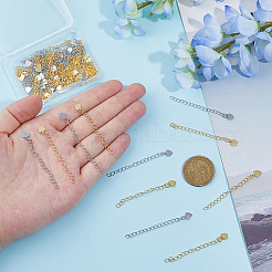40Pcs 2 Colors Rack Plating Brass Curb Chain Extender&nbsp;KK-DC0004-27