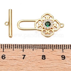 真鍮製マンテル  カドミウムフリー＆ニッケルフリー＆鉛フリー  ガラスと  花  18KGP本金メッキ  24x13.5x2mm  穴：1mm  バー：4x16x2mm  穴：1mm&nbsp;KK-N054-150G