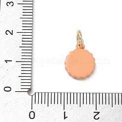 スプレープリント真鍮製チャーム  ピザチャーム  ゴールドカラー  ブルー  12x10x3mm  穴：3.8mm&nbsp;KK-CBAEB58-01D