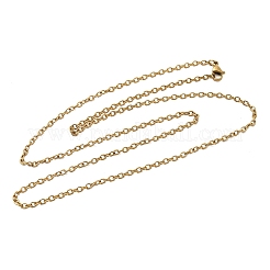 304ステンレススチールアズキチェーンネックレス  カニカン付き  ゴールドカラー  23.5インチ（59.7cm）  3x2.3mm&nbsp;STAS-O053-06G