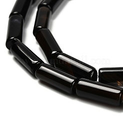 染め加工天然石瑪瑙ビーズ連売り  コラム  ブラック  15.5~16x6~6.5mm  穴：1mm  約24~25個/連  14.96~15.35''（38~39センチメートル）&nbsp;G-G203-01A