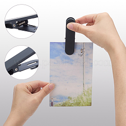 ABSプラスチックペグボード収納クリップ2個  オーバル  ブラック  81x21x26mm&nbsp;AJEW-SP0004-60B