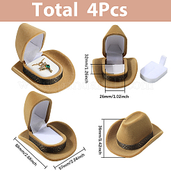 4Pcs Cowboy Hat Velvet Boxes&nbsp;CON-SC0001-24