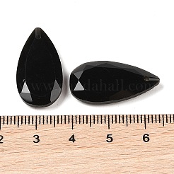 天然石オブシディアンペンダント  ファセットティアドロップチャーム  24.5x13x4mm  穴：1mm&nbsp;G-M440-01G