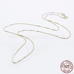 925 Sterling Silver Box Chain Necklaces&nbsp;STER-F039-45cm-03G