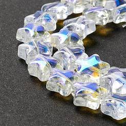 透明なガラスビーズ連  スター  クリアAB  8~8.5x8~8.5x3.5~4mm  穴：1mm  約50個/連  14.25~15.35インチ（36.2~39cm）&nbsp;GLAA-F112-02I