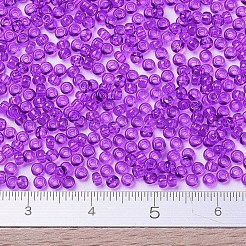 MIYUKIラウンドロカイユビーズ  日本製シードビーズ  11/0  （rr1315)染め透明赤紫  11/0  2x1.3mm  穴：0.8mm  約1111個/10g&nbsp;X-SEED-G007-RR1315