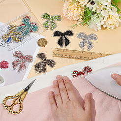 9Pcs 9 Colors Bowknot Hotfix Rhinestone (Hot Melt Adhesive On The Back)&nbsp;DIY-FG0006-12
