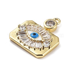 Rack Plating Brass Micro Pave Cubic Zirconia and Enamel Pendants&nbsp;KK-Q786-06G