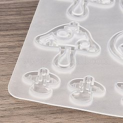 DIYシリコンモールド  レジン型  キノコ  UVレジン用  エポキシ樹脂工芸品作り  ホワイト  125x115x4.5mm  穴：2mm&nbsp;SIMO-C022-01A