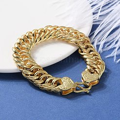 Brass Cuban Chain Bracelets for Women Men&nbsp;BJEW-R016-01G-02