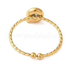 304ステンレススチールオープンカフリング  女性のためのジュエリー  18KGP本金メッキ  文字p  内径：19mm  文字：1mm&nbsp;RJEW-K261-02G-Q