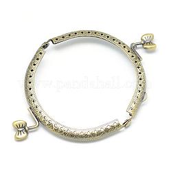 バッグクラフト用アイアン製がま口金具  アンティークブロンズ  67x85x11mm  穴：1.5mm＆2mm&nbsp;FIND-T008-004AB