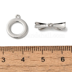 Brass Micro Pave Clear Cubic Zirconia Toggle Clasps&nbsp;KK-N254-70P
