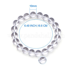 天然水晶ラウンドビーズブレスレットを伸ばします  51~53mm&nbsp;BJEW-N301-10mm-07