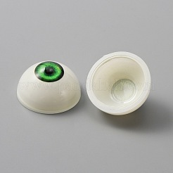 プラスチッククラフト目  中空の眼球  人形作りアクセサリー  半円  ライムグリーン  32x18mm  内径：26mm&nbsp;DIY-WH0056-22B
