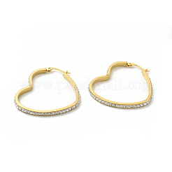 Crystal Rhinestone Heart Hoop Earrings&nbsp;EJEW-M214-17A-G