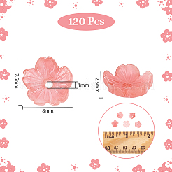 合成サンゴ染めビーズ120個  花  7.5x8x2.5mm  穴：1mm&nbsp;G-NB0005-84