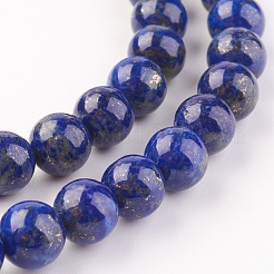 天然石ラピスラズリビーズ連売り  ラウンド  8mm  穴：1mm  約45~47個/連  15インチ&nbsp;G-G099-8mm-7C